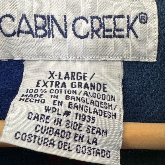 Vintage Cabin Creek Plaid Button Up Shirt Purple Green 100% Cotton Size XL - Picture 6 of 9